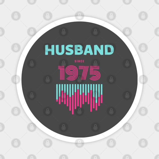 HUSBAND SINCE 1975 RETRO VINTAGE CLASSIC PINK GREEN Magnet by Hohohaxi